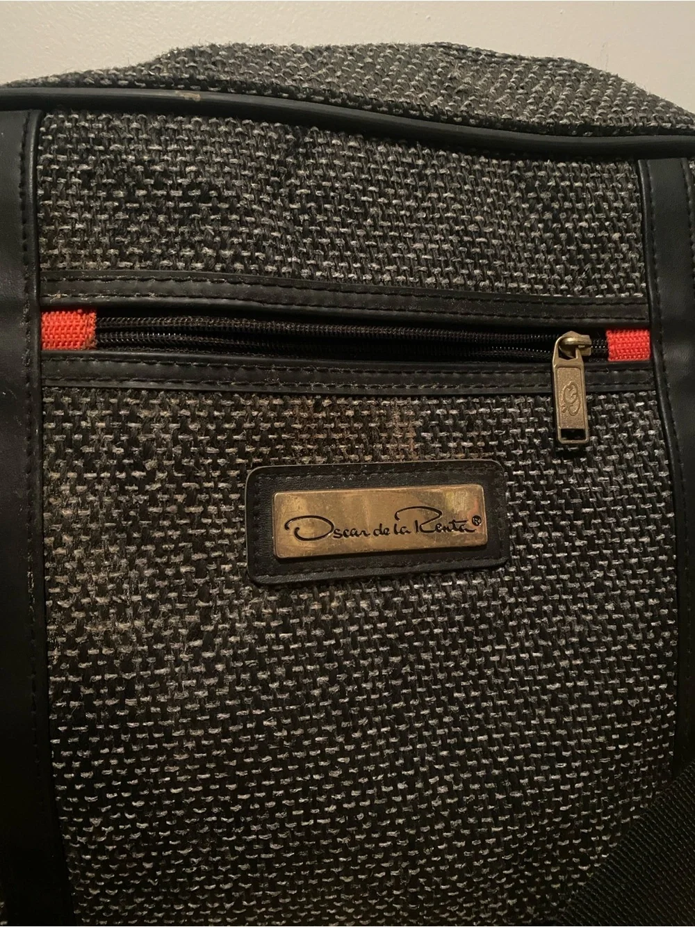 Vintage Oscar de la Renta Tweed Travel Shoulder Bag